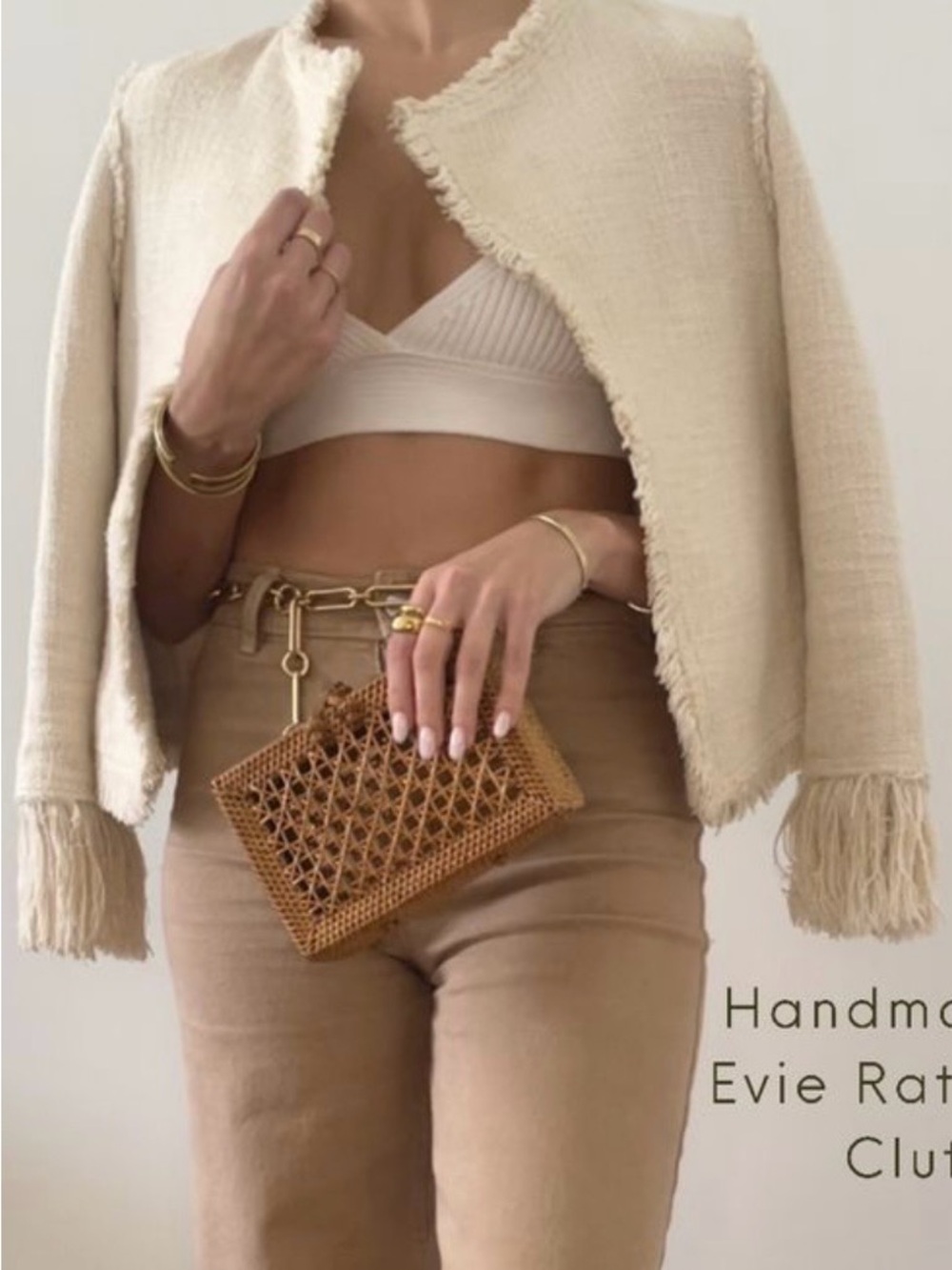 Woven Rattan Clutch - Picture 7 of 7